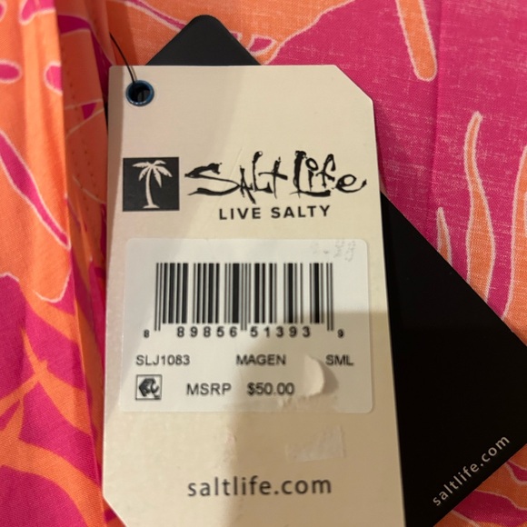 Salt Life 3pc Set Ruana OSFM Dress Small Bathing Suit XS NWT Magen Pink & Coral - Picture 5 of 16